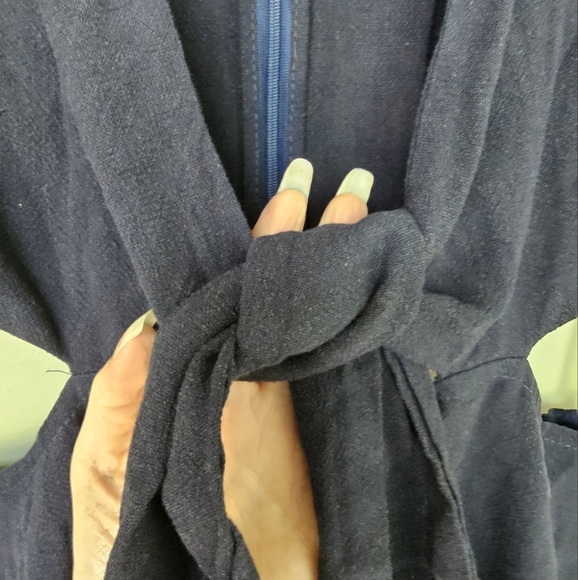 Lulus Women's Perfect Day for Love Navy Blue Cutout Tie-Front Mini Dress, Size S - Picture 10 of 11